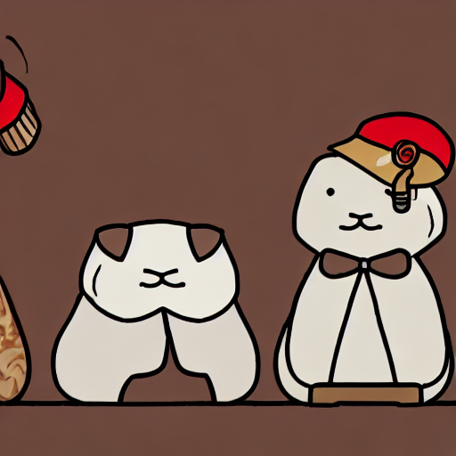Line art of three guinea pigs, One white, one Calico with a bow, and one with long hair holding a magnifying glass and wearing a Sherlock Holmes hat.