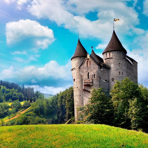 Beautiful landscape with a castle.