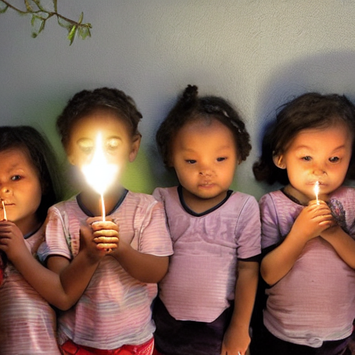 Tiny tots with their eyes all aglow
