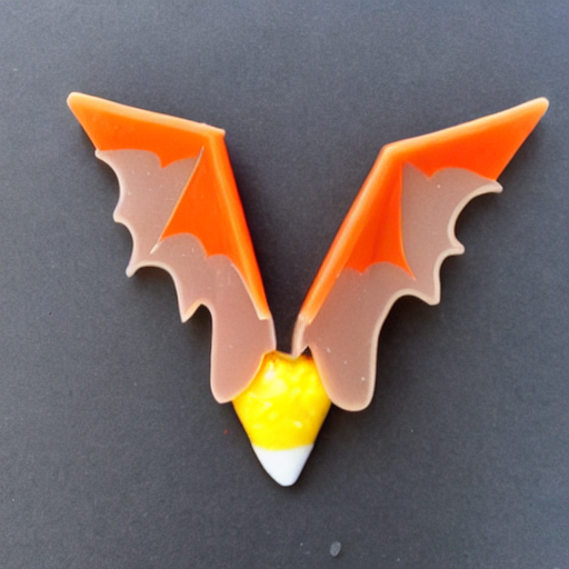 Candy corn with bat wings