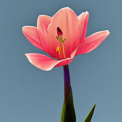 A hybrid flower composed of a tulip and a lily